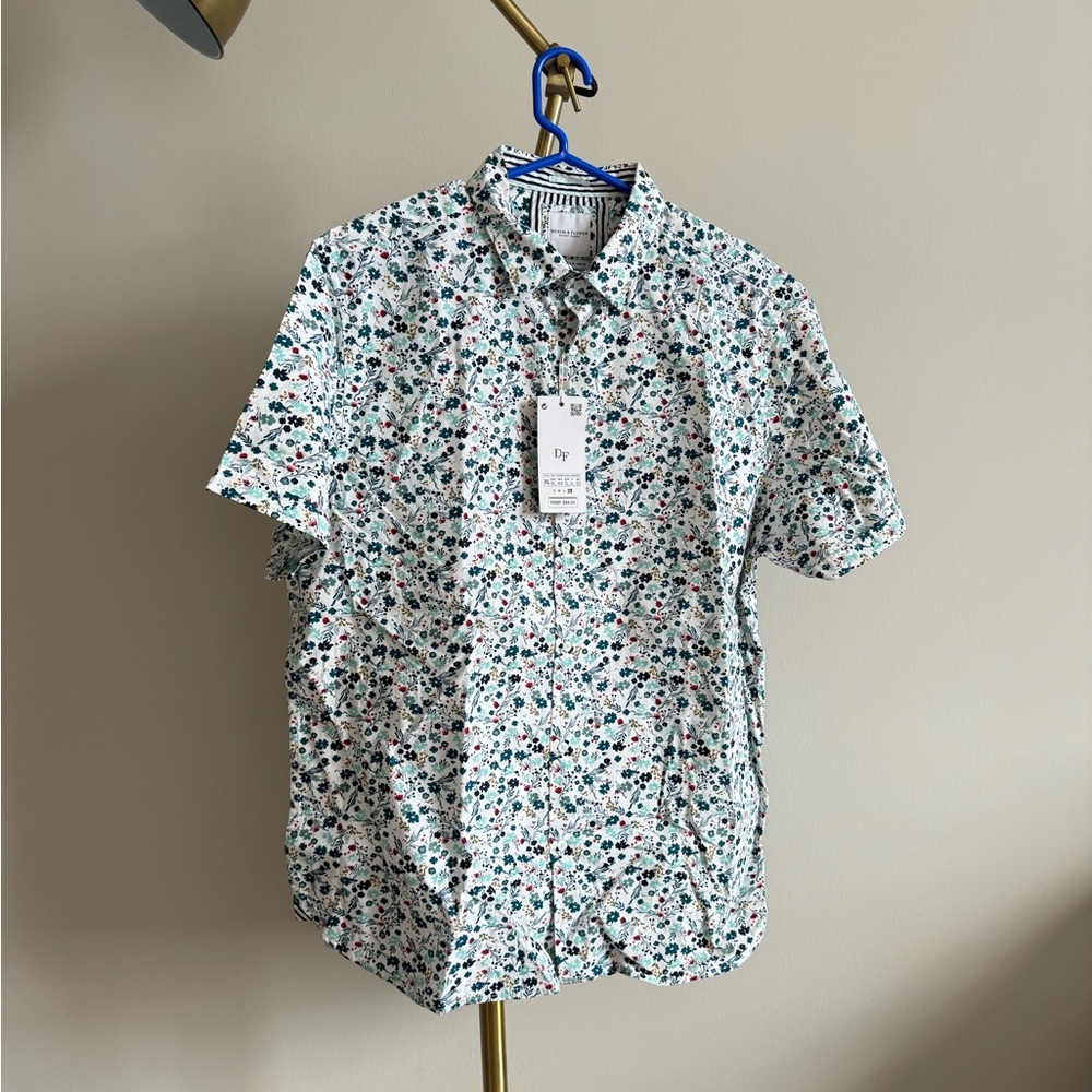 DENIM & FLOWER - Floral Short Sleeve Casual Shirt - Men’s Extra Large